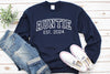 Auntie Est 2025 Sweatshirt, Custom Aunt Sweater, Gift for Aunt, Pregnancy Announcement, Cool Aunt Sweatshirt, Sister Gift, Aunt Mother's Day