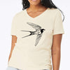 Swallow Shirt, Birds shirt, Women's V-neck Shirt, Birds Graphic, Graphic birds, Nature tee, Christmas Gift, Bird lover shirt, Women's tee