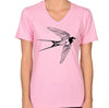 Swallow Shirt, Birds shirt, Women's V-neck Shirt, Birds Graphic, Graphic birds, Nature tee, Christmas Gift, Bird lover shirt, Women's tee