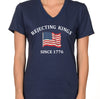 Rejecting Kings Since 1776 Protest Vneck Shirt, Pro Democracy Vneck Shirt, Anti Authoritarianism Shirt, No Kings Shirt, Resist V-Neck Shirt