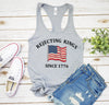 Rejecting Kings Tank Top, No Kings Since 1776 Protest Shirt, Pro Democracy Anti Authoritarianism Shirt, No Kings Tank Top, Gym Top, USA Flag