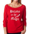 SignatureTshirts Womens Believe in The Magic Raglan Tee