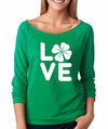 SignatureTshirts Woman's ST.Patrick's Day Raglan Love Shamrock Cute Shirt