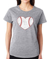 SignatureTshirts Women's Baseball Heart T-Shirt
