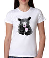 SignatureTshirts Women's Bear Eating Icecream Crew Neck Funny Cute T-Shirt