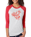 SignatureTshirts Woman's Roses 3/4 Sleeve Simple Cute Flower T-Shirt