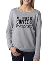 SignatureTshirts Women's All I Need is Coffee and Mascara Raglan T-Shirt