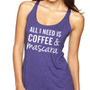SignatureTshirts Women's All I Need is Coffee & Mascara Racerback Sassy Tank Top
