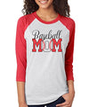 SignatureTshirts Woman's Pinstripes Baseball Mom Cute Fun 3/4 Sleeve T-Shirt