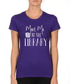 SignatureTshirts Woman's Crew Meet Me at The Library Funny Nerdy Shirt
