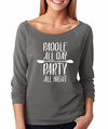 SignatureTshirts Woman's Paddle All Day Party All Night Raglan Cute Oars T-Shirt