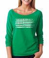 SignatureTshirts Woman's ST.Patrick's Day Raglan United States Clover Flag Cute Shirt