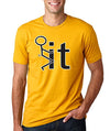 SignatureTshirts Men's Fck It T-Shirt (Black & White Print) Yellow