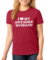 SignatureTshirts Womens I Heart My Awesome Husband Funny Valentine's Day T-Shirt Cute Couple Husband Wife Gift tee