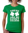 SignatureTshirts Woman's ST.Patricks Crew These are My Lucky Charms Shamrocks Shirt