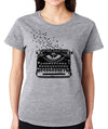 SignatureTshirts Women's Bird is The Word Vintage Typewriter T-Shirt