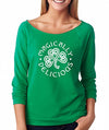 SignatureTshirts Woman's ST.Patrick's Day Raglan Magically Delicious Cute Celtic Clover Shirt