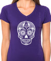 Sugar Skull T shirt - Sugar Skull - Black Skull Shirt - Sugar Skull Clothing - Skull Clothing - Boho Clothing -Halloween Shirt - Plus V neck