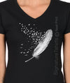 Plus Size Feather Birds Shirt, Graphic Tee, Women V-neck T Shirt, Feather Tshirt, Bird T Shirt Feather Shirt Feather T Shirt Christmas Gift