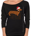 Dachshund Through The Snow  Funny Christmas Shirt sweater - Women's Sweatshirt - Womens Christmas - Off shoulder womens - Xmas t shirt