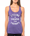 Cycling is Cheaper Than Therapy Tank Top, Workout Tank, Gym Tank, Cycling Tank, Gym Shirt, Cycling Shirt,Bike shirt, Womens Fitness tank top