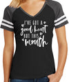 I got a good heart but this mouth Funny T Shirt Womens V neck shirt Gift for sister Christmas Gift Idea Birthday Gift Soft cotton t shirt