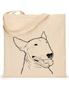 Bull Terrier Tote Bag Canvas Reusable Grocery Bag Cute Dog Lover Pet Rescue Animal Mom Dad Birthday Gift Husband Wife Sister Valentines Day