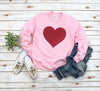Womens Valentine's Sweatshirt - Glitter Heart Valentine's Tee - Women's Valentine's Shirt, Love Sweatshirt, Valentine's Day Sweater, Glitter