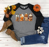 Fall Pumpkin Coffee Raglan Shirt,Coffee Lover Shirt, Halloween Pumpkin Latte Drink Cup, Pumpkin Spice Latte shirt, Thanksgiving gift t-shirt