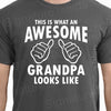 New Grandpa, This is What An AWESOME GRANDPA Looks Like T-Shirt Father T Shirt Tee Funny Humor Mens Gift Present Father's Day Popop Grandpop