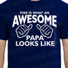 AWESOME PAPA Shirt t-shirt tshirt Mens Fathers Day Christmas Gift / Birthday Gift for Papa This is What an Awesome Papa Looks Like tshirt