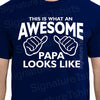 Birthday Gift AWESOME PAPA Shirt t-shirt tshirt Mens Gift for Papa Dad Daddy This is What an Awesome Papa Looks Like