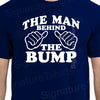Husband Gift The Man Behind the Bump Mens T shirt Valentine's Gift Father's Day Gift for Dad Maternity Dad to be BLACK