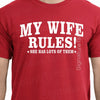 Valentine's Day gift for husband. My WIFE RULES Mens T-shirt. shirt tshirt Family Anniversary Wedding Gift Funny Marriage awesome wife shirt