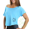 Blue Crop Top - Drop It Like A Squat ® - Womens workout shirt - gym shirt - Flowy Fitness shirt
