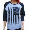 American Flag shirt womens t-shirt USA Vintage baseball raglan 3/4 sleeve tshirt funny party graphic tee shirt 4th of July Patriotic shirt